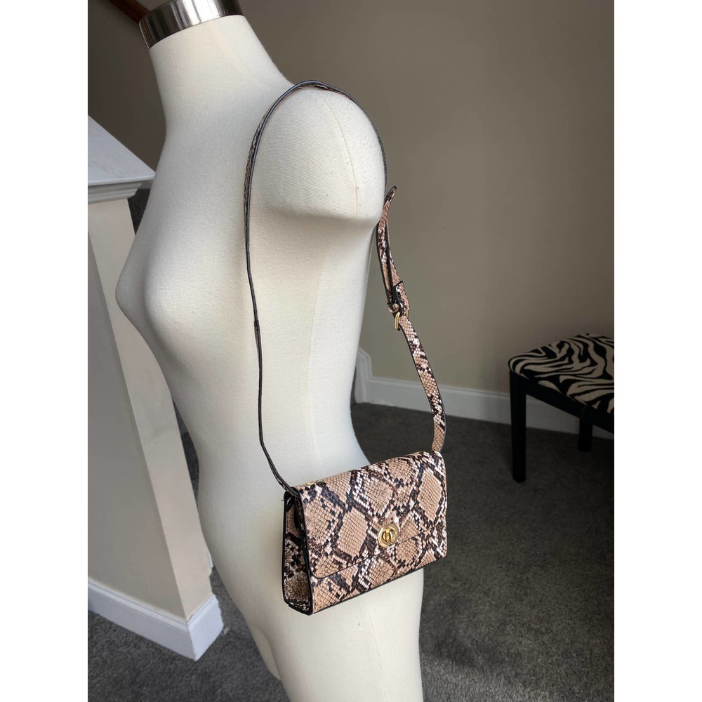 Small snake print bag--can be worn crossbody or as waist bag